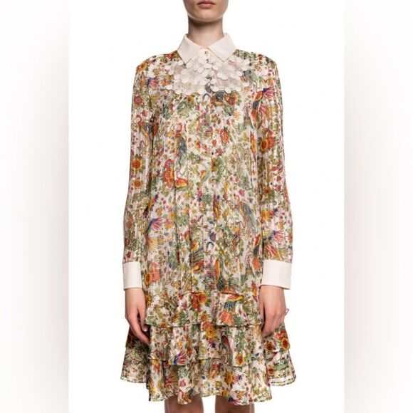Tory Burch Printed Silk Botanical Dress, NWT - Picture 5 of 11